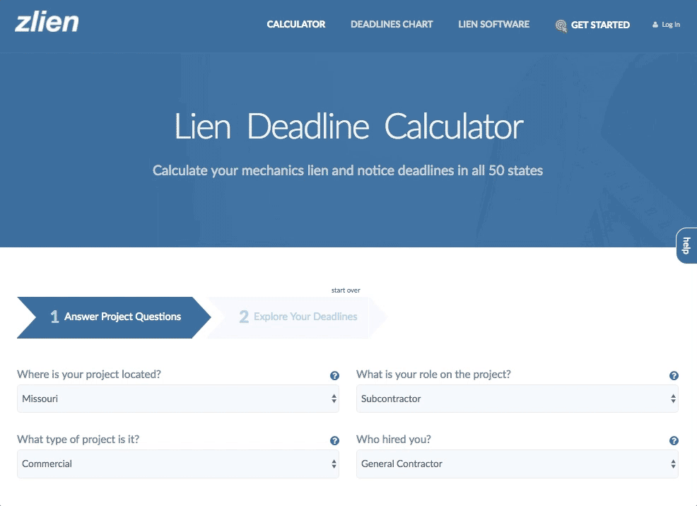 Lien Deadline Calculator